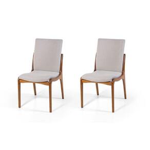 Conjunto 2 Cadeiras De Jantar Estofada Garbo Cinza Claro