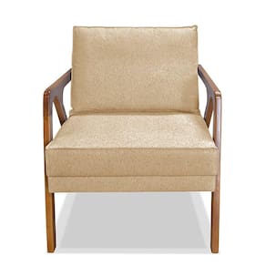 Poltrona Decorativa De Luxo Frida Linho Dourado