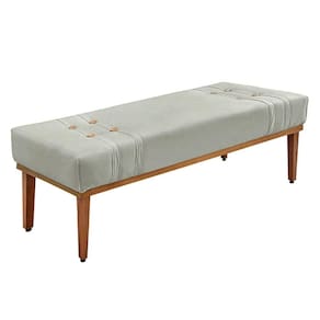Recamier 195cm Kors Veludo Pés De Madeira Prata