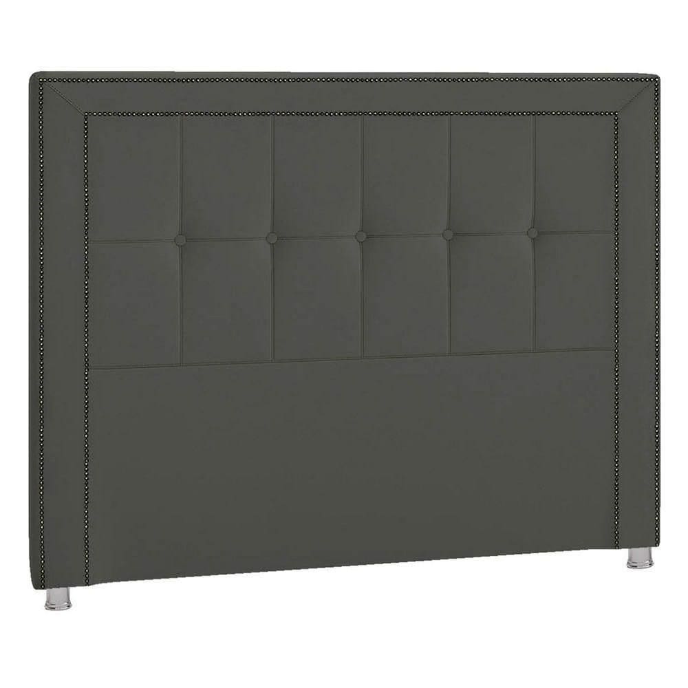 Cabeceira Solteiro Catania P04 90 Cm Suede Cinza Escuro