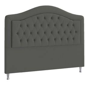 Cabeceira Queen ághata P04 160 Cm Suede Cinza Escuro