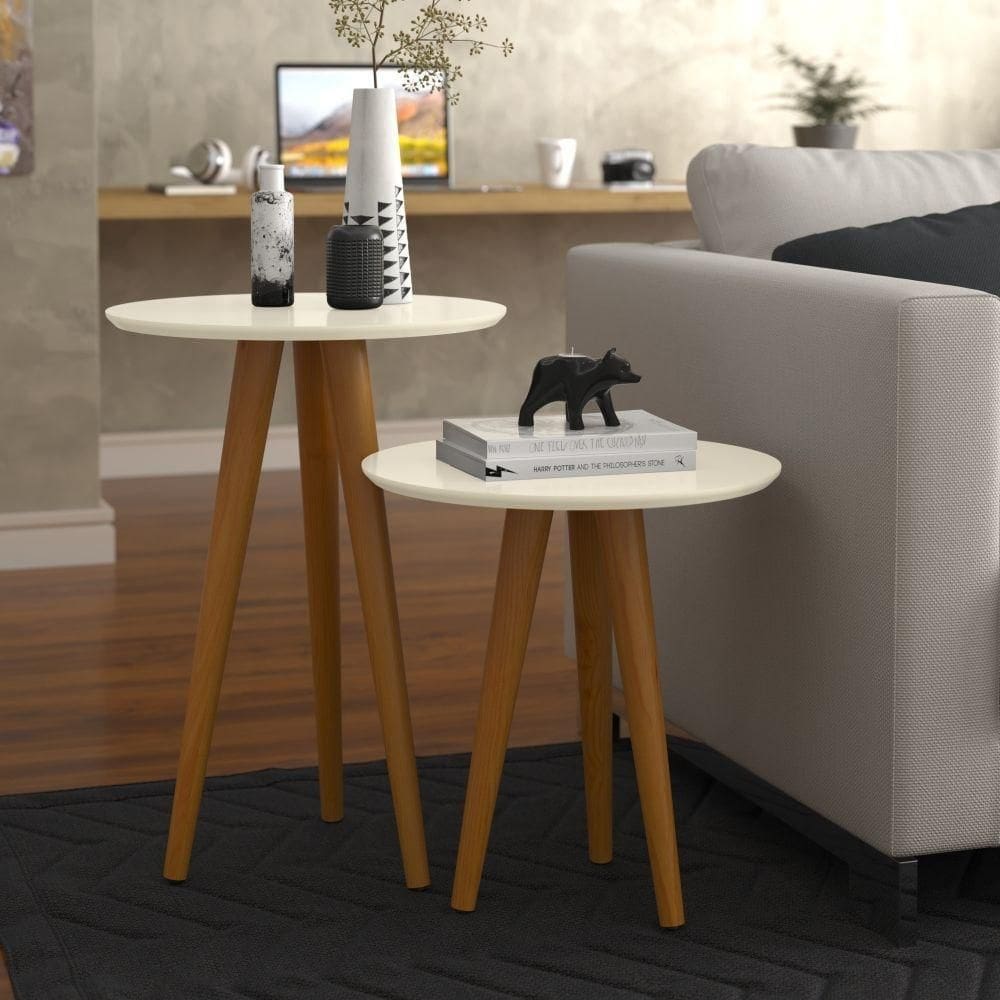 Jogo Mesas Lateral E Apoio Will Off White