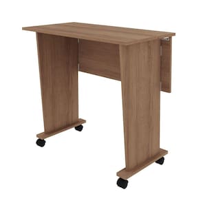 Mesa Com Rodizio Para Escritório Me4117 Mdp Amendoa