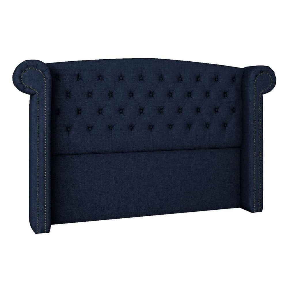 Cabeceira Casal Lyon P04 140 Cm Suede Azul Marinho Tca 948