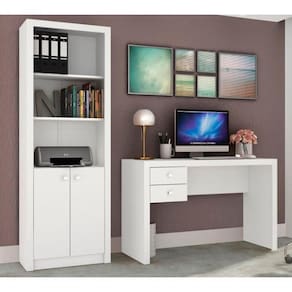 Conjunto Escritorio 02 Peças Cj12 Branco Tecno Mobili Branco