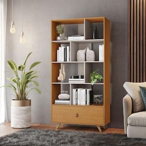 Livreiro Office Giga Candian Movelaria Cinamomo/Off White