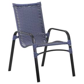 Cadeira Emily Em Alumínio C- Pintura Eletrostática Trama Azul Dark