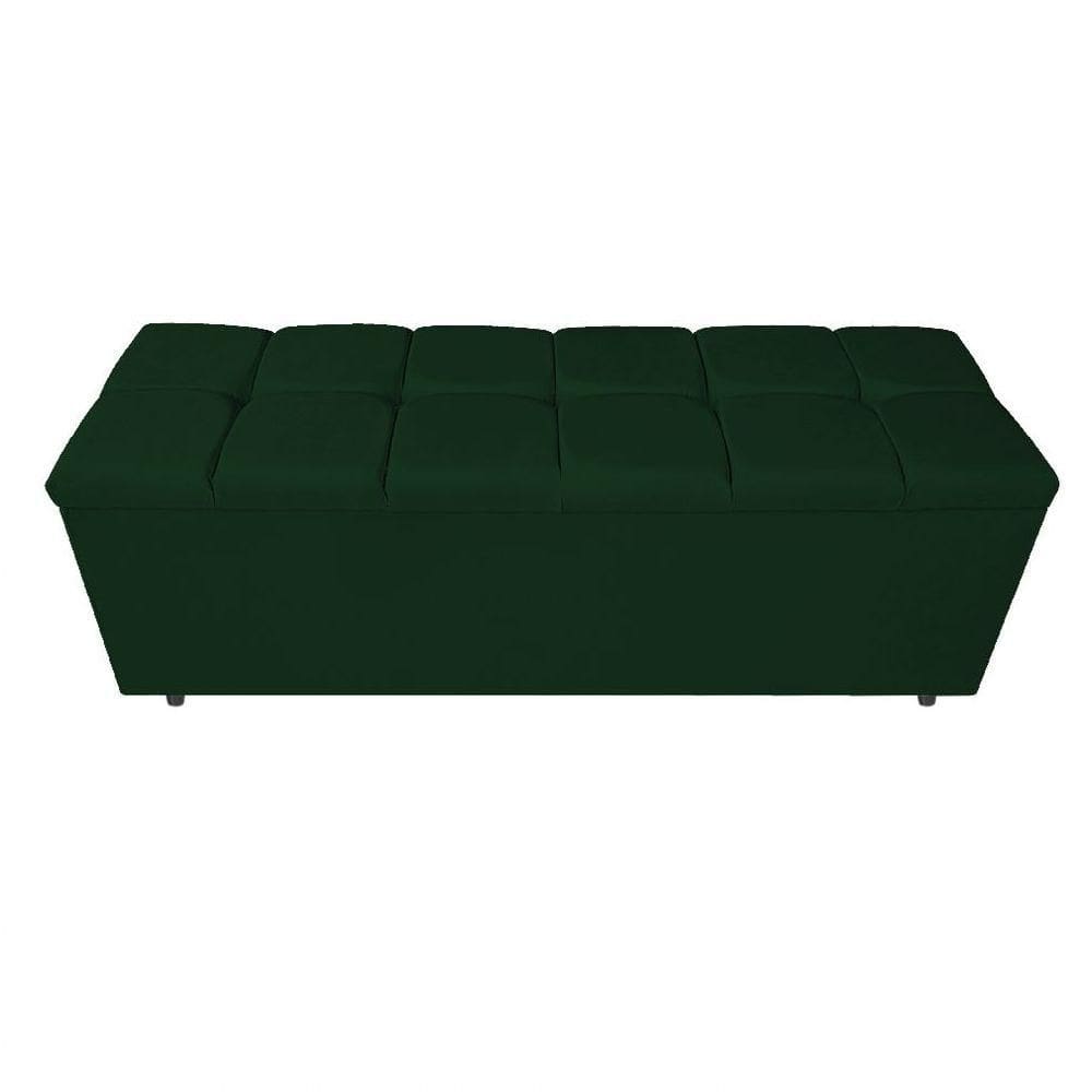Calçadeira Estofada Manchester 160cm Queen Size Suede Verde