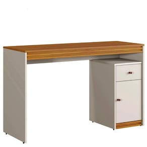 Mesa Escrivaninha Office Madrid 1 Gavetas Mavaular Naturalle - Off White