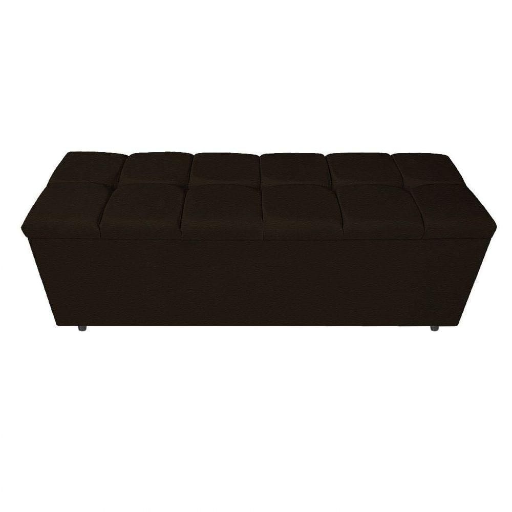 Calçadeira Estofada Manchester 140cm Casal Corano Marrom