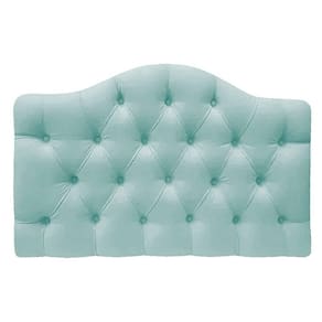 Cabeceira Suspensa Imperatriz 140 Cm Casal Suede Azul Tiffany