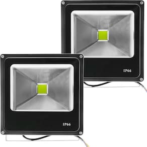 Kit 6 Refletores Led Verde Holofote Externo Jardim Muro 20w