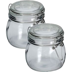 Kit 4 Potes De Vidro Hermético Tampa Vedação Conserva 500ml