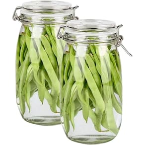 Kit 3 Potes Vidro Tampa Hermético Vedação Conserva 1,5Litros