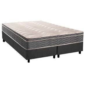 Cama Box Queen: Colchão Ortopédico Paropas D45 Anatômico Confort Mega Firme + Base Crc Suede Gray (158x198)
