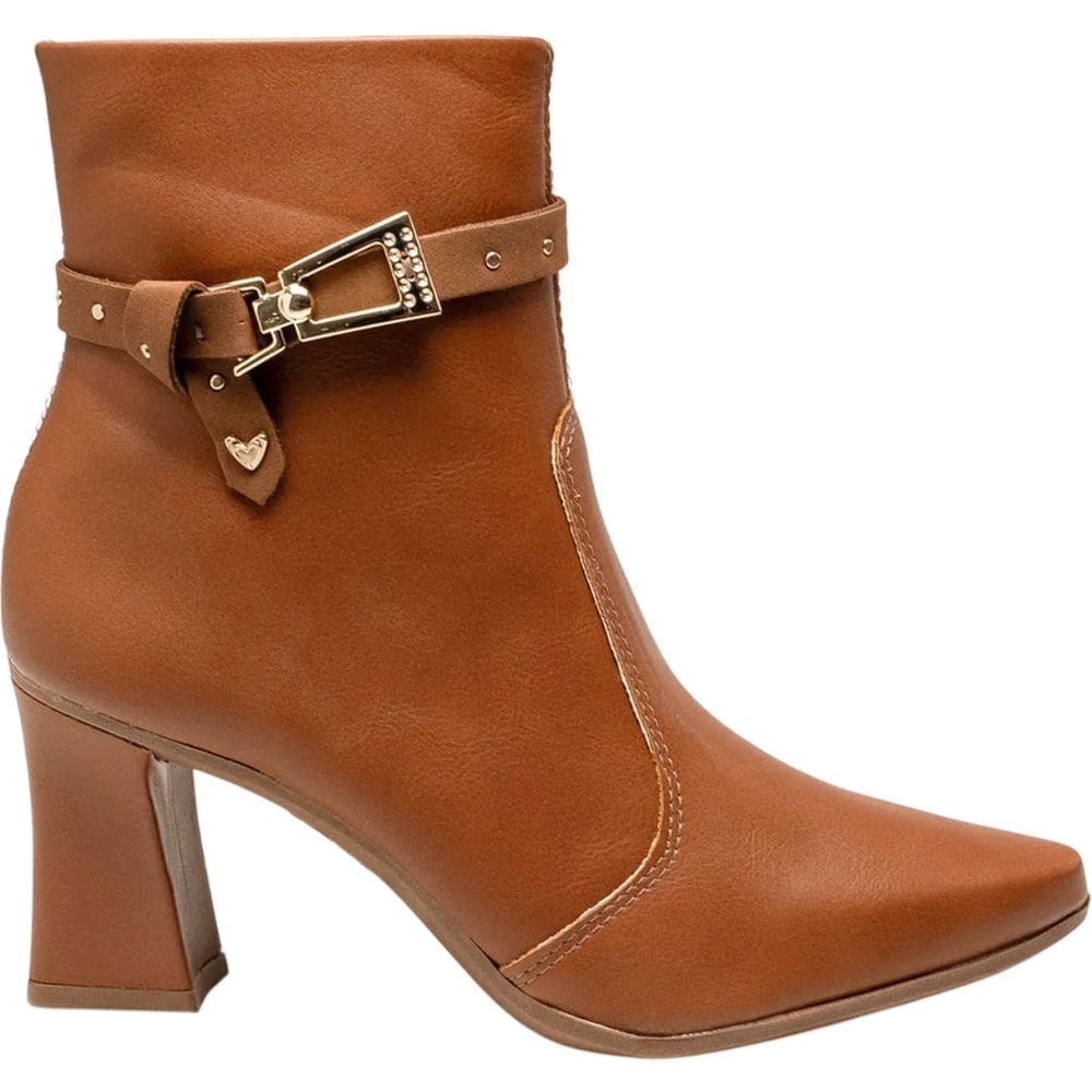 Bota Feminina Casual Dia a Dia Passeio Trabalho Cano Baixo Bico Fino Salto Médio Conforto Mississipi Me561