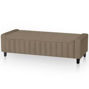 Cabeceira Casal Estofada Para Cama Box Ayla Veludo Cor Capuccino