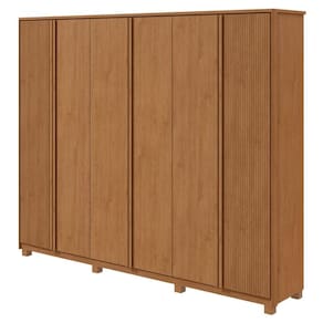 Guarda Roupa Casal Ollie 6 Portas Amêndoa Clean Flex com Pés - Lopas