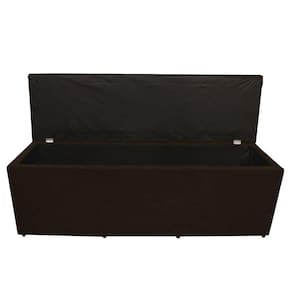 Calçadeira Baú Paris Casal 140 Cm Botão Strass Suede Marrom Eli Móveis