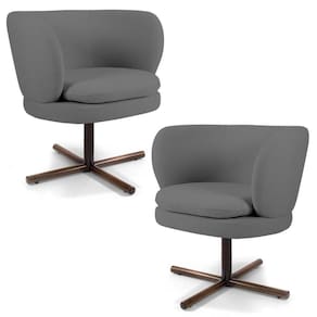 02 Poltronas Melissa Xis C-416 Linho Cinza Escuro
