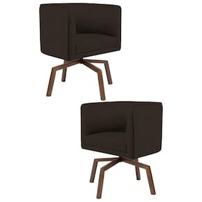 2 Poltronas Ka Madeira Betina C34 Corano Marrom