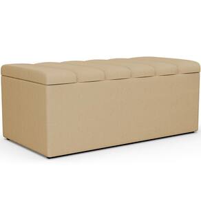 Calçadeira Recamier Baú Dália 100X50cm W01 Bege Escuro