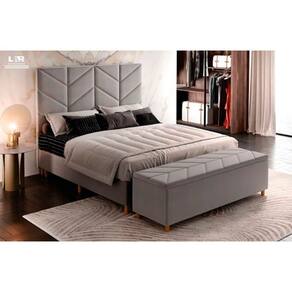 Cabeceira Barcelona Queen 156 Cm Suede Meu Sofá Online Cinza