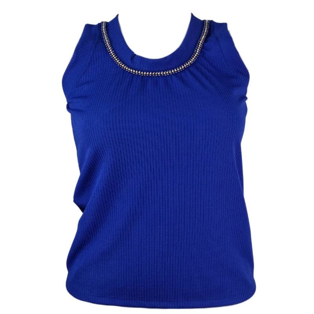 Blusa Feminina Raio de Luz Regata Strass