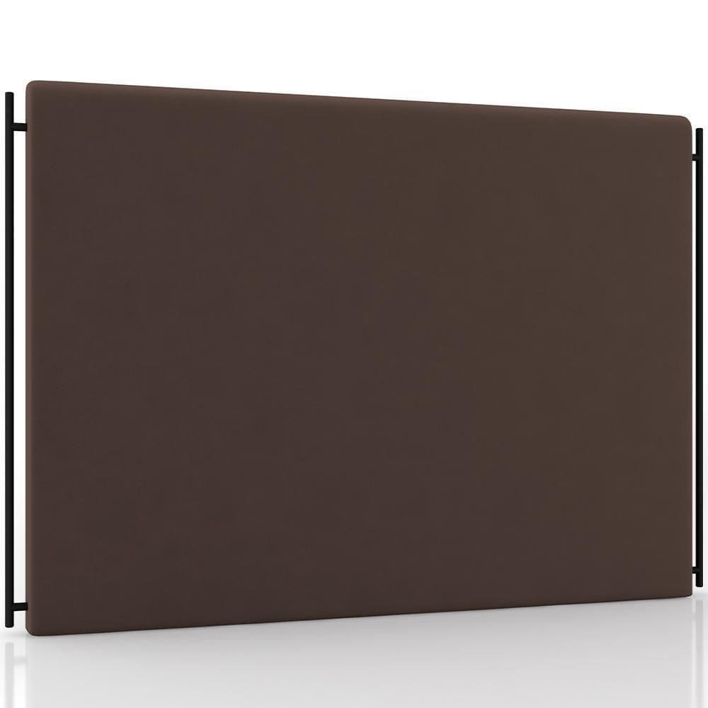 Cabeceira Cama Box Queen 160cm Estofada Goya P05 Veludo Marrom - Lyam Decor