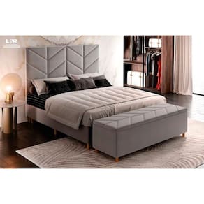 Cabeceira Berlim Casal 138 Cm Suede Meu Sofá Online Cinza