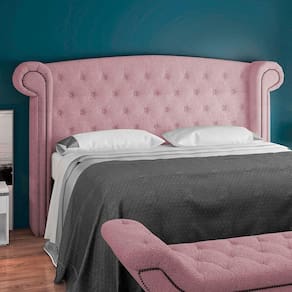 Cabeceira Cama Box Casal 160cm Sofia Bouclê Rosê