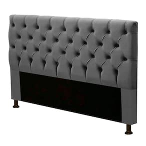 Cabeceira Cama Box Casal Cristal 140Cm Suede Cinza - Abmaza