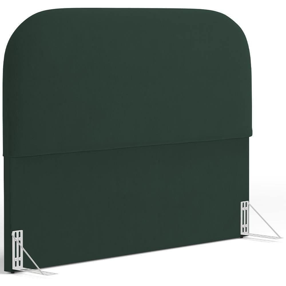 Cabeceira Cama Box Queen 160cm Orgânica Lanna W01 Suede Verde Musgo