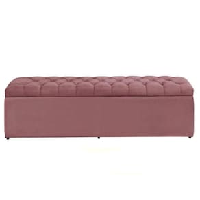 Báu Calçadeira Sapateira Dubai- Tamanho Viuva 1,28 Mt-veludo Rosa