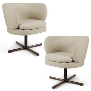 02 Poltronas Melissa Xis C-107 Linho Bege