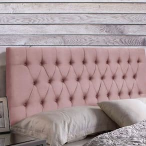 Painel Cabeceira Dubai Para Cama Box-1,58 Mt-veludo Rosa