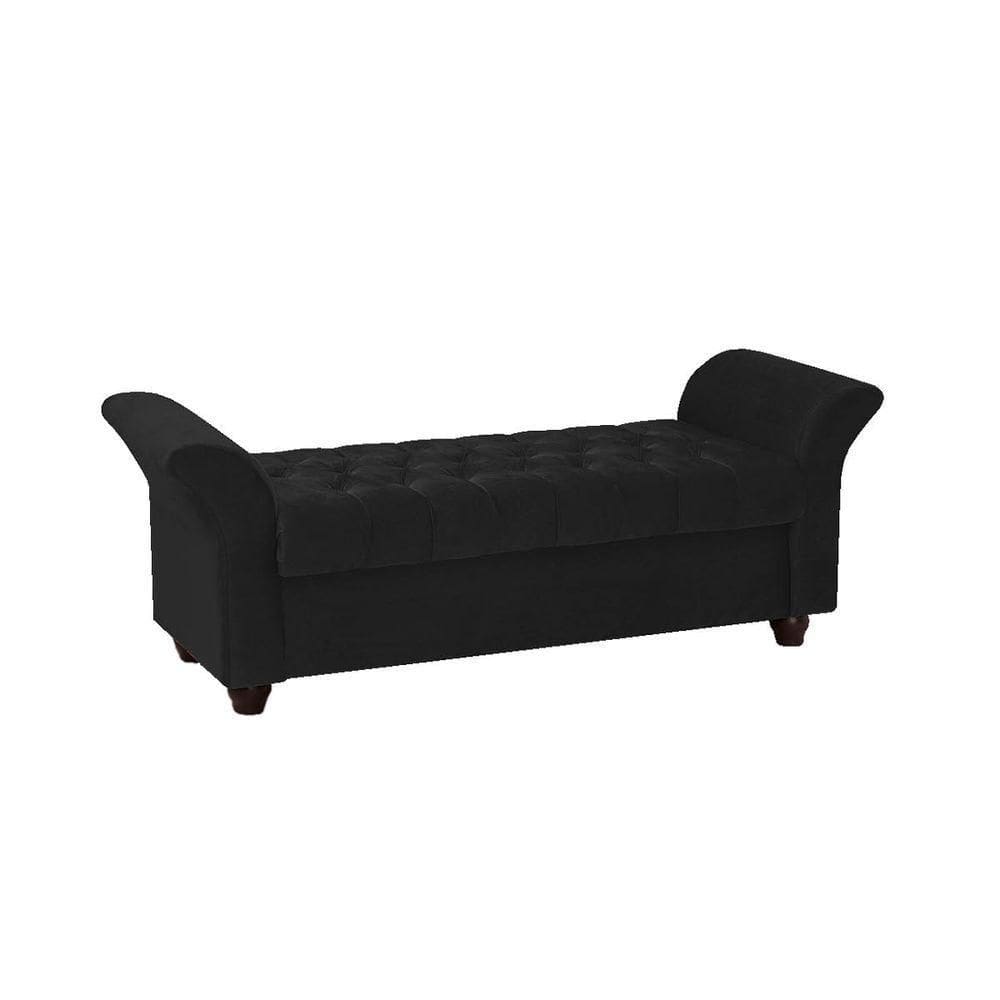 Recamier Divã Morabe P04 195 Cm Suede Preto Tca 944