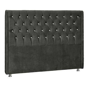 Cabeceira Solteiro P04 90 Cm Suede Cinza Escuro Tca 958