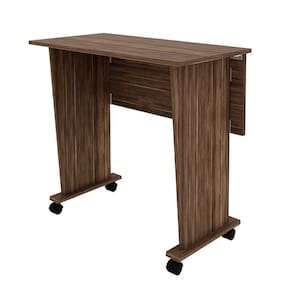 Mesa Com Rodizio P/ Escritório Home Office Mdp Nogal