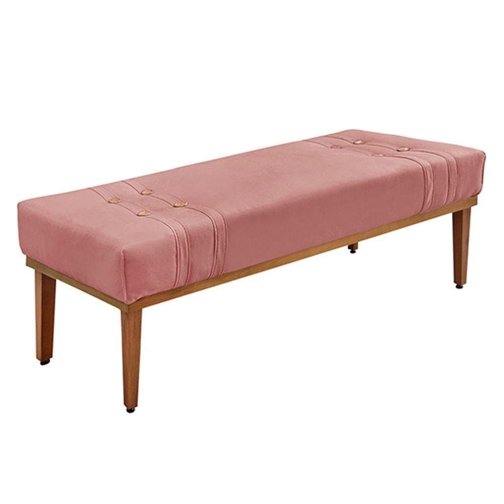 Recamier 90cm Kors Veludo Pés De Madeira Rosa