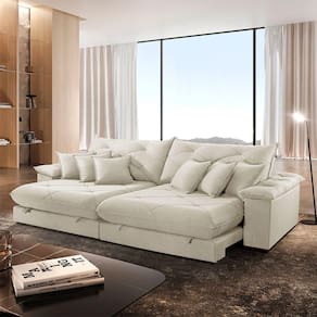 Sofá ágata Linho Dois Módulos De 100cm B25 Meu Sofá Online A302 Linho Branco