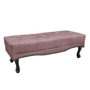 Recamier Decorativo 140cm Loewe Veludo Pés De Madeira Lilás