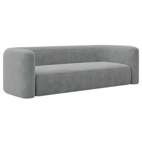 Sofá 3 Lugares 200cm Orgânico Luxo Recepção Melina Bouclé Cor Cinza