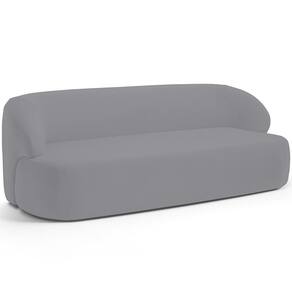 Sofá 3 Lugares Curvo Orgânico Living 180cm Barolo L06 Veludo Cinza
