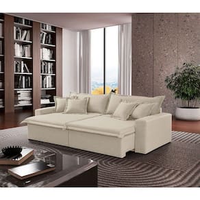 Sofá Montreal Linho 02 Módulos De 100m B25cm Meu Sofá Online A302 Linho Branco