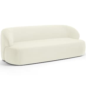 Sofá 3 Lugares Curvo Orgânico Living 180cm Barolo L06 Veludo Bege