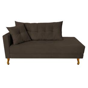 Recamier Azura 160cm Com Almofada Lado Direito Suede Cor Marrom
