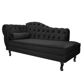 Divã Recamier Diana Lado Direito 120 Cm Suede Preto