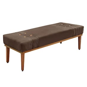 Recamier 195cm Kors Veludo Pés De Madeira Marrom