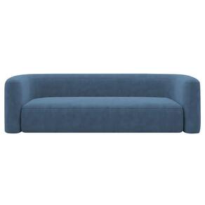 Sofá 3 Lugares 200cm Orgânico Luxo Recepção Melina Linho Adj Decor Azul Royal